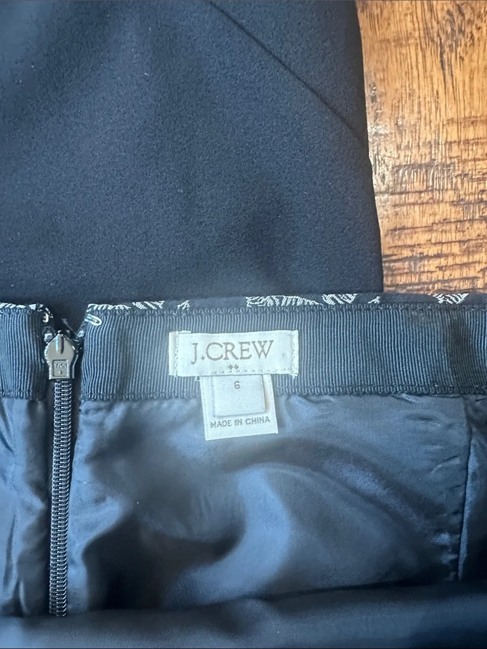 J. Crew Black Mini Skirt w/ Silver Zebra Print and Black Blouse w/ Lace Detail